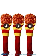 Majek #3, #4, &amp; #5 Hybrid Combo Pack Rescue Utility Red &amp; Yellow Golf Headcover  - £31.61 GBP