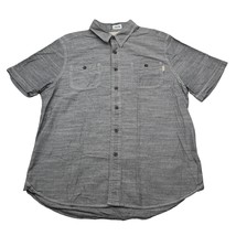 Woolrich Shirt Men Large Gray Casual Rugby Camp Button Up Pocket - £14.68 GBP