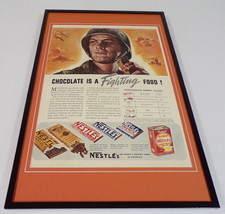 1942 Nestle&#39;s Cocoa / Crunch Framed 11x17 ORIGINAL Vintage Advertising P... - £55.38 GBP
