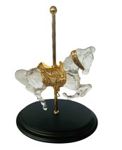 Franklin Mint Crystal Prancer Carousel Horse Figurine Sculpture 1990 Den... - $346.50