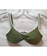 Aerie women&#39;s s small olive green white trim bikini swim suit bathing su... - £7.77 GBP