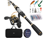 Fishing Rod Reel Combo Telescopic Pole with Fishing Line, Lures Kit, Car... - $70.60