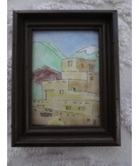 Signed/Dated 1978 THE COPPERY Framed ENAMEL & COPPER ART  - 4-1/4" x 5-1/2" - $29.00