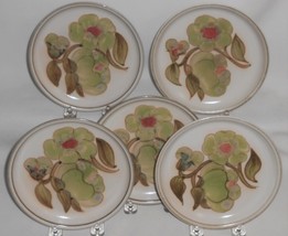 Set (5) Denby Troubadour Pattern Stoneware Dessert Or B&amp;B Plates Made In England - £39.57 GBP