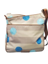 Vera Bradley Crossbody Purse Bag Womens Gray Tan Blue Polka Dot Striped ... - £13.20 GBP