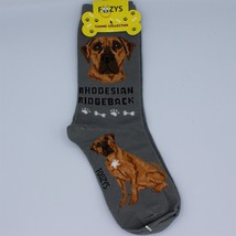 Foozys Womens Crew Socks Rhodesian Ridgeback Dog Size 9-11 Gray - £4.86 GBP