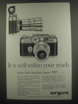 1957 Argus C-44 Color Slide Camera Ad - It is well within your reach - £14.74 GBP