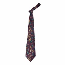 Christian Dior Monsieur Italian Silk NeckTie 80s 90s VTG Burgundy Floral... - $442.15 MXN