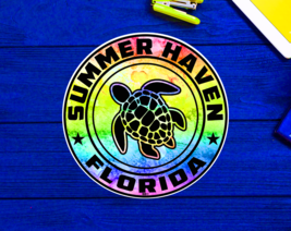 Summer Haven Florida Beach Sticker Decal 3&quot; Vinyl Sea Turtle - £4.09 GBP