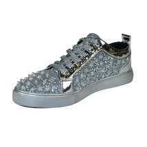 Mens Fancy Shoes By FIESSO AURELIO GARCIA, Spikes Rhine stones 2413 Silver image 4