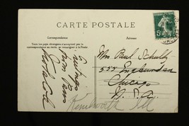 Vintage France Postal History Postcard Paris Temple Square Park Early Cancel - £7.03 GBP