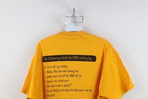 Vintage 90s Mens Large Spell Out Boise Marketing Services T-Shirt Yellow USA Item image 11
