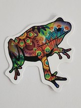 Frog with Artistic Flower Like Coloring Multicolor Sticker Decal Embellishment - £1.82 GBP