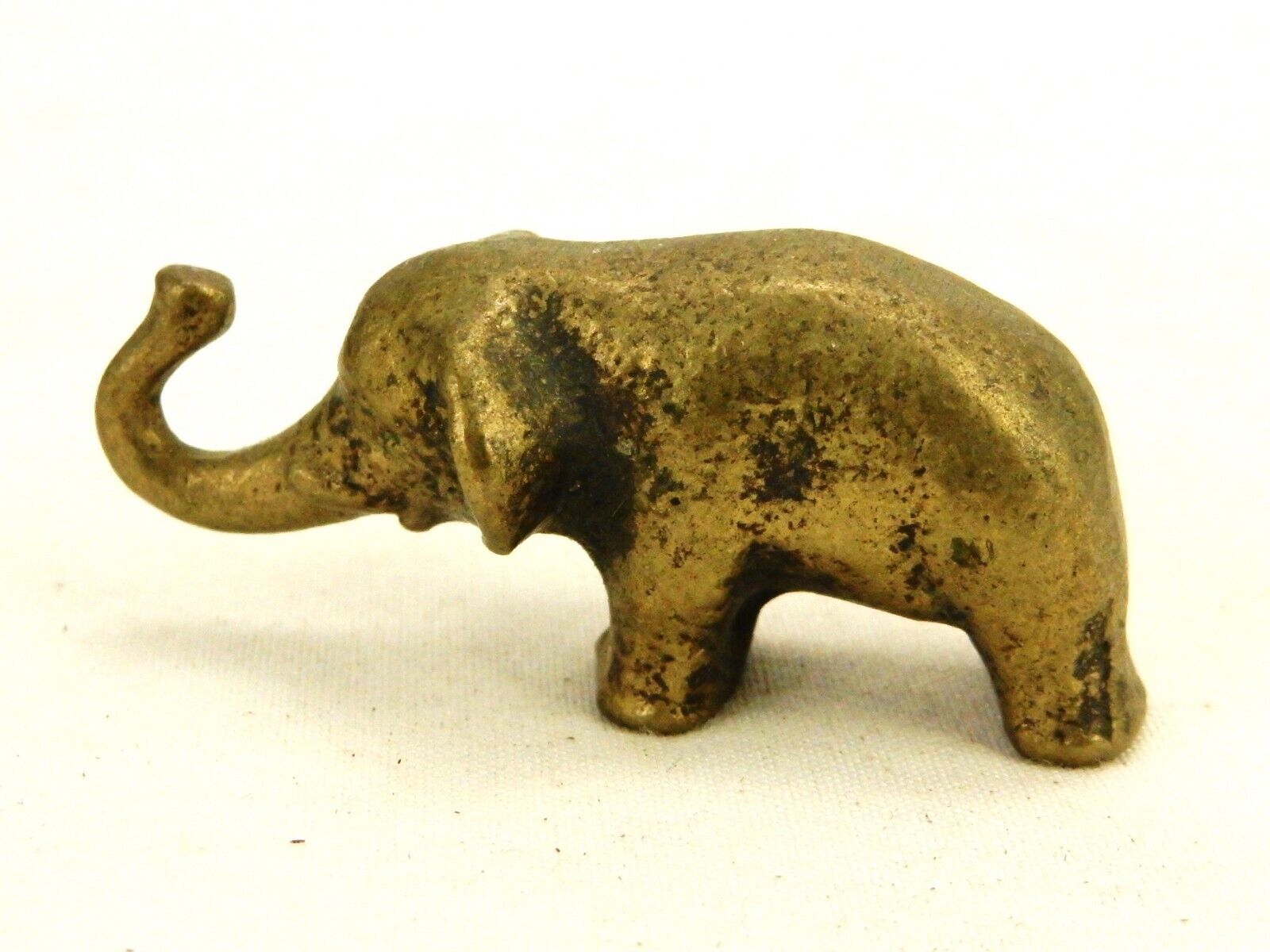 Primary image for Solid Brass Figurine/Paperweight, 2 Oz. Good Luck Elephant w/Trunk Up, #ELP-03