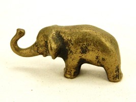 Solid Brass Figurine/Paperweight, 2 Oz. Good Luck Elephant w/Trunk Up, #... - $14.65