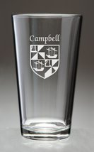 Campbell Irish Coat of Arms Pint Glasses - Set of 4 (Sand Etched) - £53.68 GBP