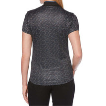 PGA TOUR Womens Activewear Ditsy Floral V Neck Golf Top Size Small Color Caviar - £46.72 GBP