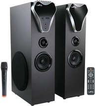 beFree 2.1 Ch Bluetooth Tower Speakers w Optical Input Coaxial Microphone Remote - £123.69 GBP