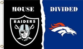 Las Vegas Raiders and Denver Broncos Divided Flag 3x5ft - £12.78 GBP
