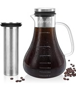 Cold Brew Coffee Maker for Iced Coffee &amp; Tea, 1.5L, With Stainless Steel... - £18.50 GBP