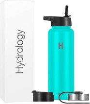 Hydrology Water Bottle - 40 oz with 3 LIDS Double Wall Vacuum Insulated ... - $86.99