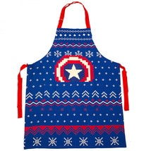 Marvel Captain America Apron, Towel &amp; Mitt 3-Piece Kitchen Set Blue - £14.38 GBP
