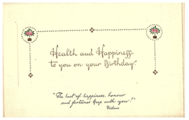 Health and Happiness on your birthday handembossed Birthday Postcard - £7.78 GBP