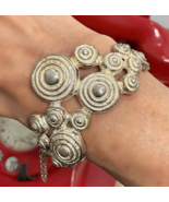 cHUNKY Amazing Sterling Silver Vintage Unisex Bangle Circle Spiral Bangl... - $18,903.21 MXN