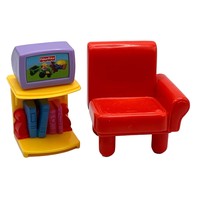 Fisher Price Mattel My First Dollhouse Chair and Side Table Furniture se... - £6.95 GBP