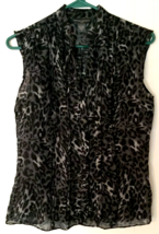 Banana Republic blouse size S women sheer sleeveless leopard print conta... - $13.12