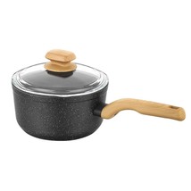 Korkmaz Montana 2 Piece 2 Liter Aluminum Nonstick Saucepan with Lid and Faux Wo - £60.68 GBP