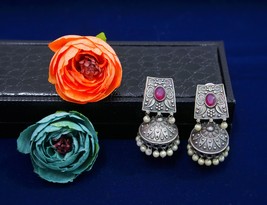 Eivri Oxidised Jhumka Earrings Party Wear Jewellery For Her (101-1098) - £19.98 GBP