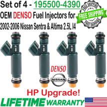 Genuine Denso 4Pcs HP Upgrade Fuel Injectors For 2002-2006 Nissan Altima... - $122.26