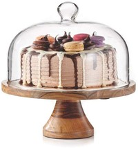 Royalty Art 4-in-1 Cake Stand with Dome, Cheese Board, Covered Platter, and Serv - £48.21 GBP