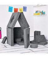 12 Piece Yourigami Kids/Toddler Play Couch Convertible Sofa Durable Foam, GRAY - $3,449.61 MXN