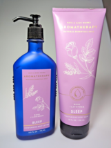 Bath Body Works Aromatherapy Sleep Rose Lavender Moisturizing Body Wash &amp; Lotion - £26.08 GBP