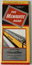 The Milwaukee Road September 29, 1963 Vintage Train Schedule Timetable - $26.61