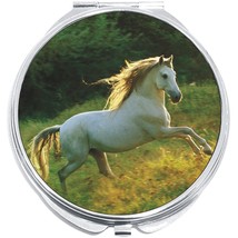 White Horse Compact with Mirrors - Perfect for your Pocket or Purse - $11.76