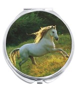White Horse Compact with Mirrors - Perfect for your Pocket or Purse - $11.76