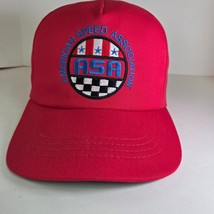 Vintage ASA (American Speed Association) Racing Snapback Hat Red Made in... - $32.99
