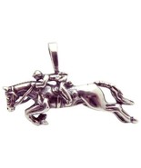 Vintage KABANA Sterling Silver Jockey Horse Racing Equestrian Pendant - £51.51 GBP