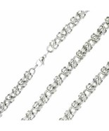 Chainmail Byzantine Chain Necklace Mens Silver Stainless Steel 8mm 22 Inch - £31.31 GBP
