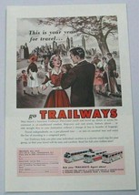 1957 Print Ad Trailways Thru-Liner Coach Bus Families on Tour - £10.58 GBP