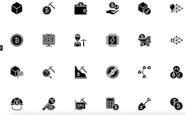 Crypto currency mining 60 Icon stickers pack instant download svg,png,ps... - £3.58 GBP