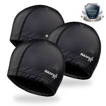 3 Pack Durable Pu Swimming Caps With Protective Layer For Adult Men Wome... - $36.99