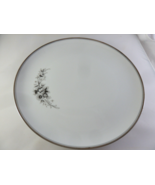 Seizan Fine China Sachiko 7907 Japan 10&quot; Dinner Plate Black Floral w Sil... - $21.77