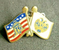 Vintage 1976 Spirit of &#39;76 American / Masonic Flags Lapel Hat Pin Tie-Tack - £13.32 GBP