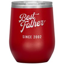 Best Father Since 2002-12oz Insulated Wine Tumbler - Red - £23.97 GBP