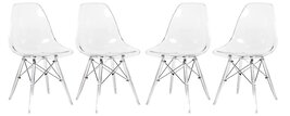 LeisureMod Cresco Modern Molded Dining Chair, Chrome-Plated Eiffel Base ... - $124.84 CAD+