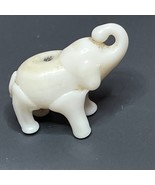 Vintage Miniature White Glass Lucky Elephant Charm - $9.90